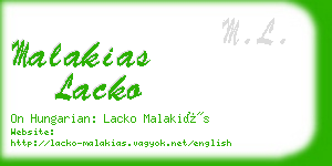 malakias lacko business card